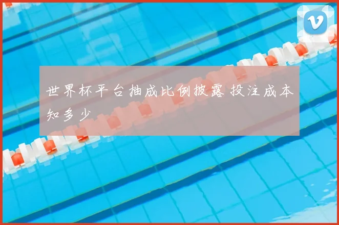 世界杯平台抽成比例披露 投注成本知多少