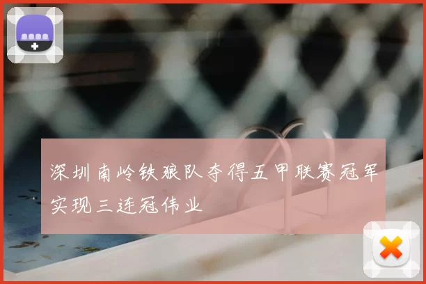 深圳南岭铁狼队夺得五甲联赛冠军实现三连冠伟业